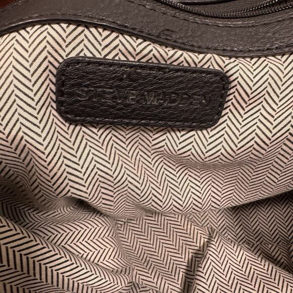 Steve Madden Large Black Satchel Purse Women's #H48-42 - Picture 6 of 12